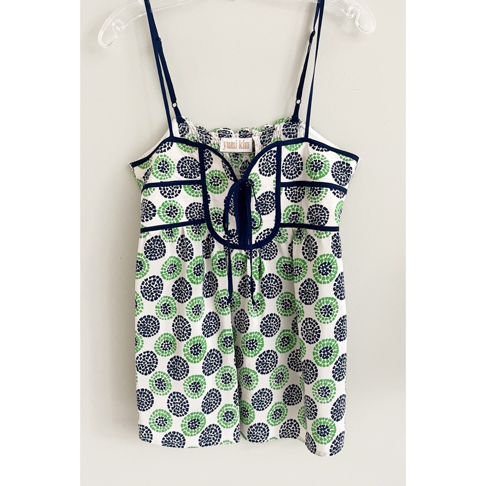 Yumi Kim green/blue silk camisole top sz L